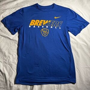 Milwaukee Brewers Baseball MLB Nike Dri-Fit T-Shirt Blue — Size Men’s Small